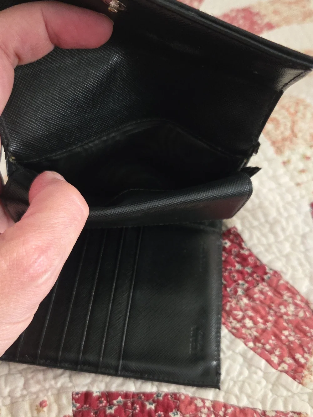 Prada Black Nylon Walley Trifold